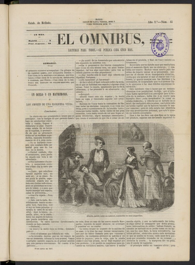 Miniatura de El Ómnibus: lecturas para todos del 10 de junio de 1857, nº 85