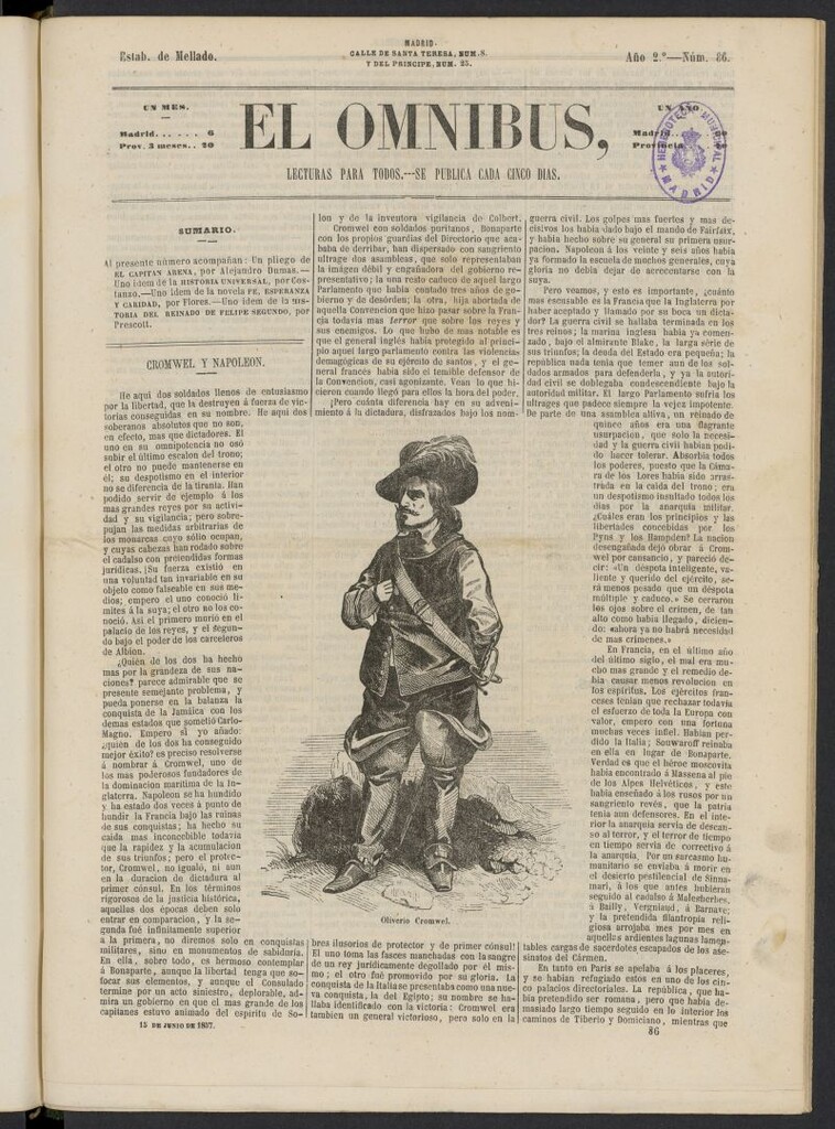 Miniatura de El Ómnibus: lecturas para todos del 15 de junio de 1857, nº 86