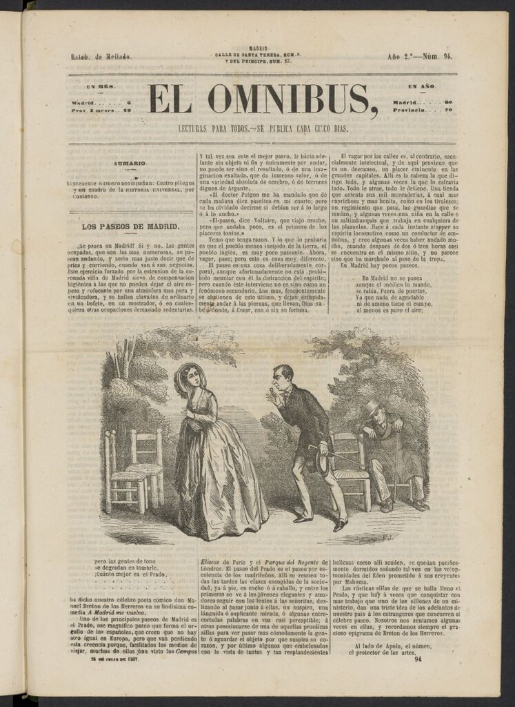 Miniatura de El Ómnibus: lecturas para todos del 25 de julio de 1857, nº 94