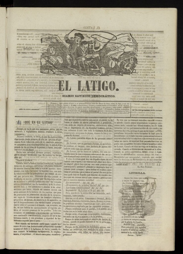 Miniatura de El Látigo: periódico político-liberal del 25 de enero de 1855, nº 61