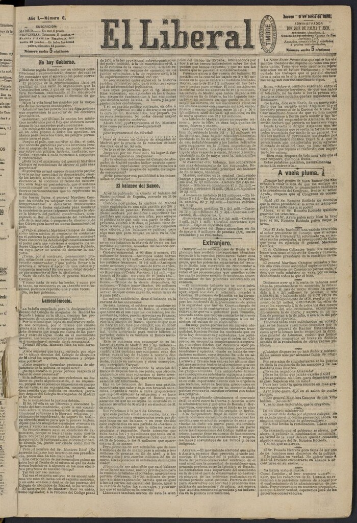 Miniatura de El Liberal (Madrid. 1879) del 5 de junio de 1879, nº 6