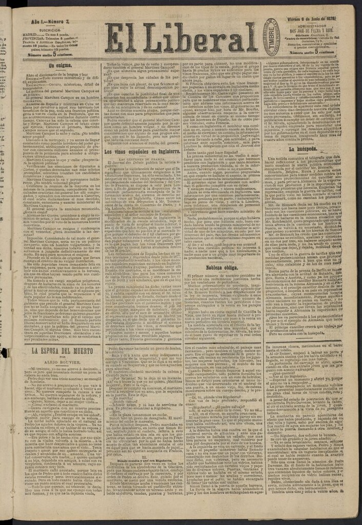 Miniatura de El Liberal (Madrid. 1879) del 6 de junio de 1879, nº 7