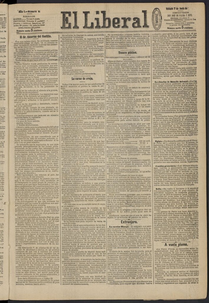 Miniatura de El Liberal (Madrid. 1879) del 7 de junio de 1879, nº 8
