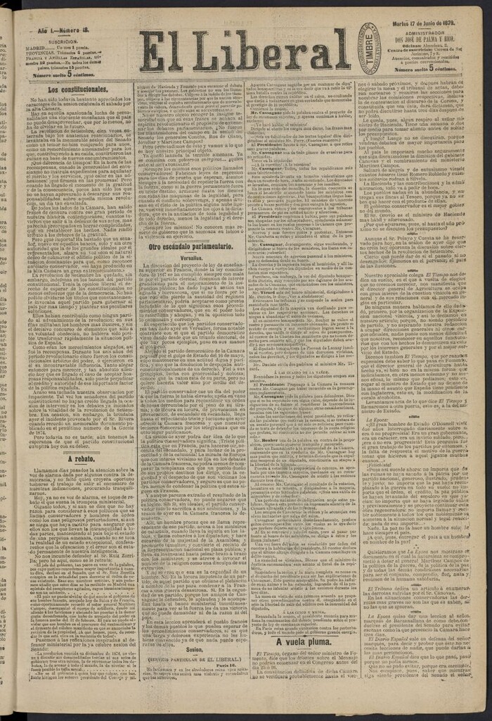 Miniatura de El Liberal (Madrid. 1879) del 17 de junio de 1879, nº 18