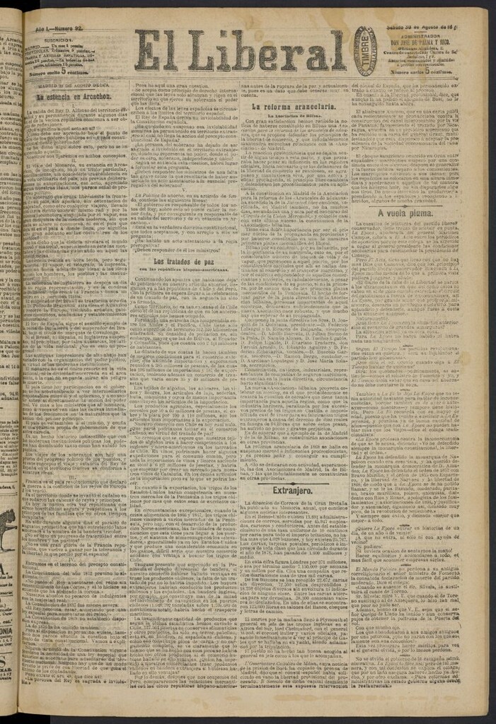 Miniatura de El Liberal (Madrid. 1879) del 30 de agosto de 1879, nº 92