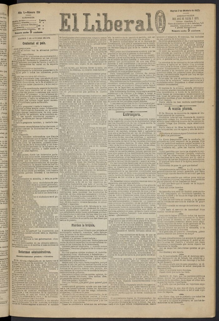 Miniatura de El Liberal (Madrid. 1879) del 7 de octubre de 1879, nº 130