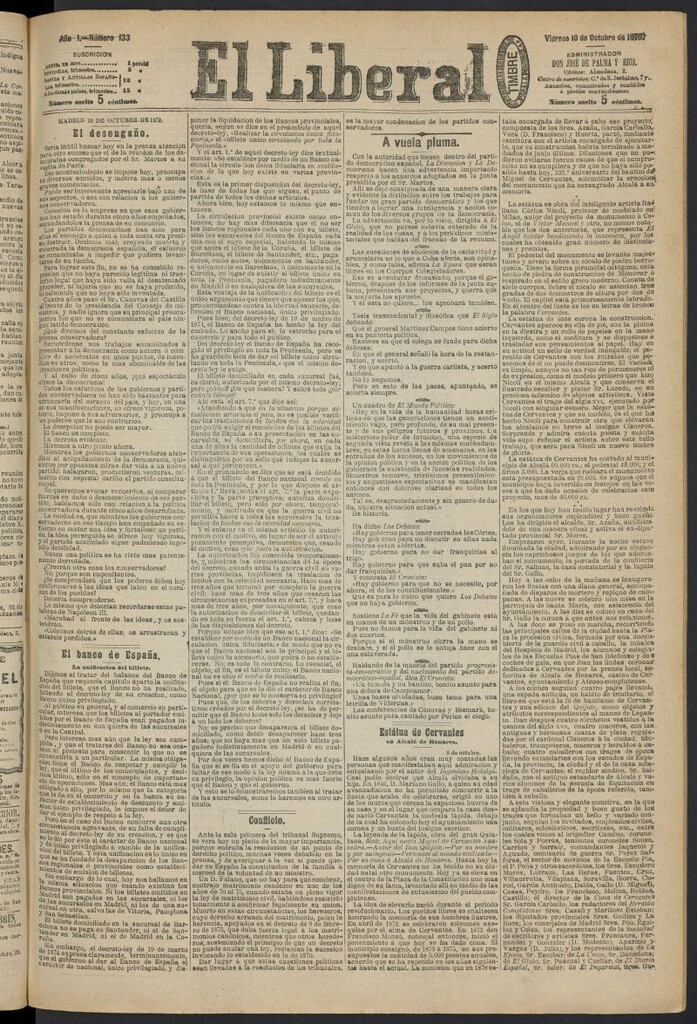 Miniatura de El Liberal (Madrid. 1879) del 10 de octubre de 1879, nº 133