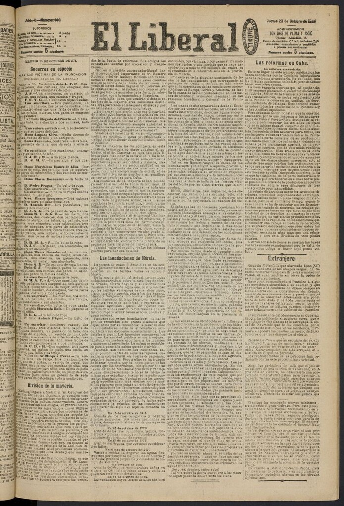 Miniatura de El Liberal (Madrid. 1879) del 23 de octubre de 1879, nº 146