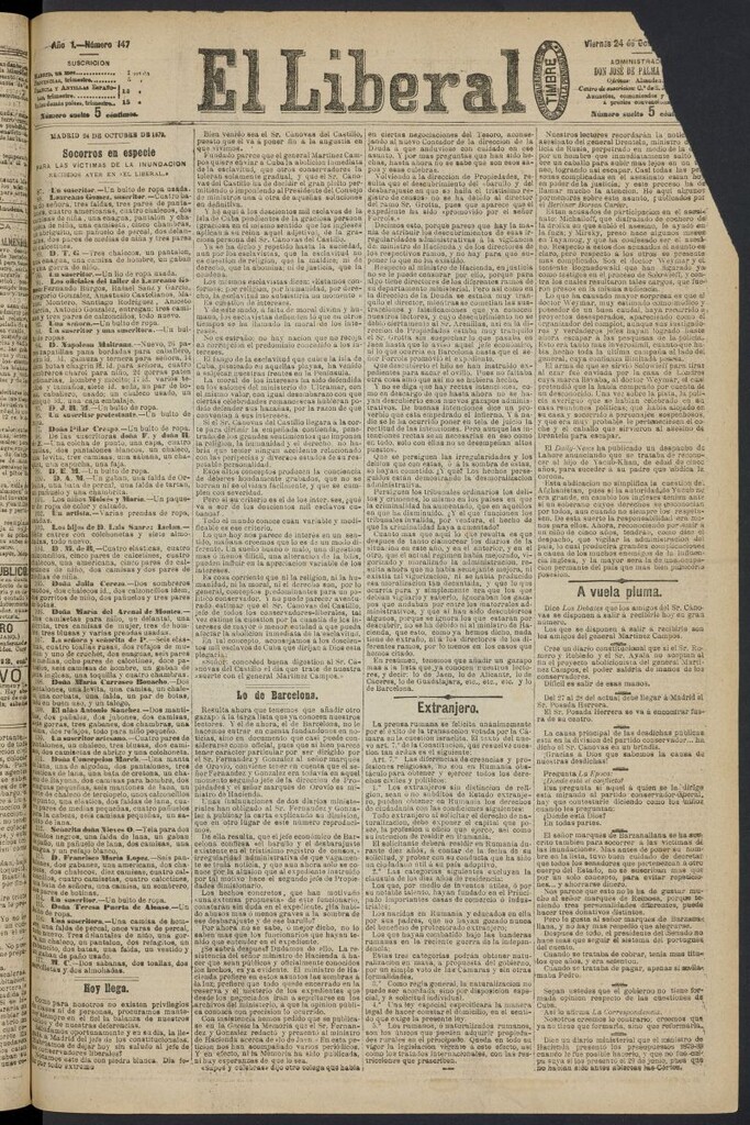 Miniatura de El Liberal (Madrid. 1879) del 24 de octubre de 1879, nº 147