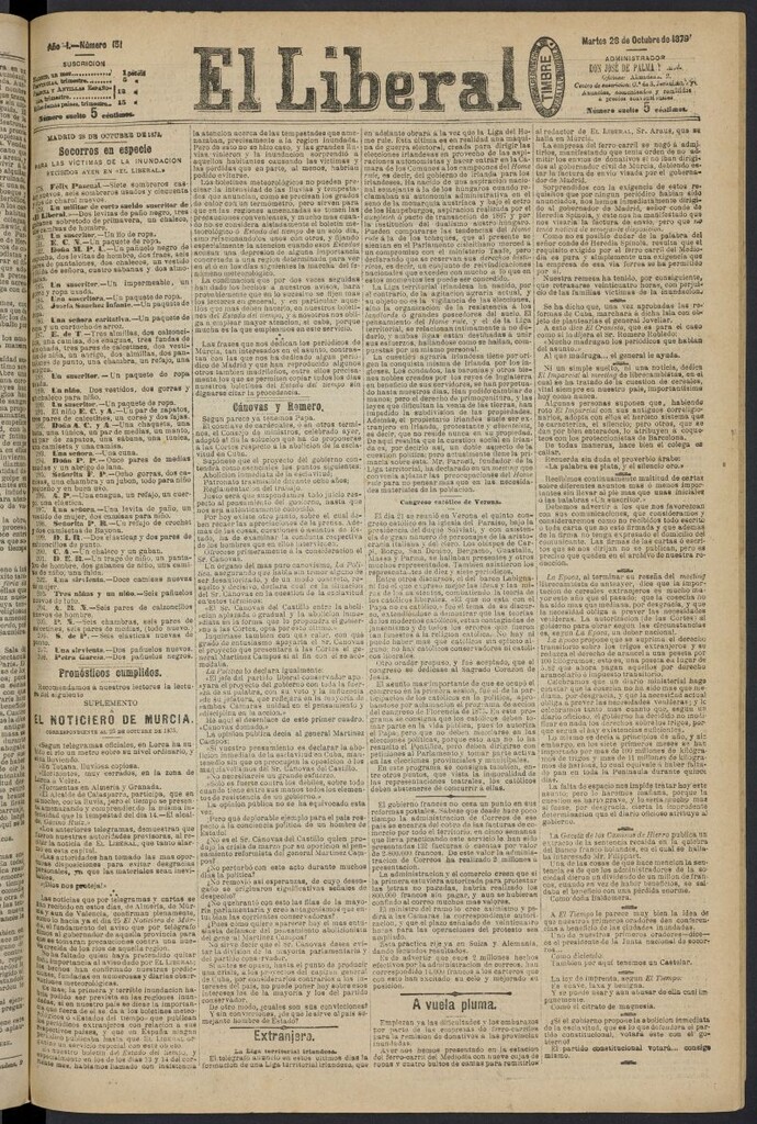 Miniatura de El Liberal (Madrid. 1879) del 28 de octubre de 1879, nº 151
