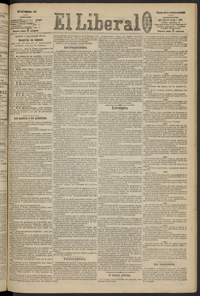 Miniatura de El Liberal (Madrid. 1879) del 31 de octubre de 1879, nº 154