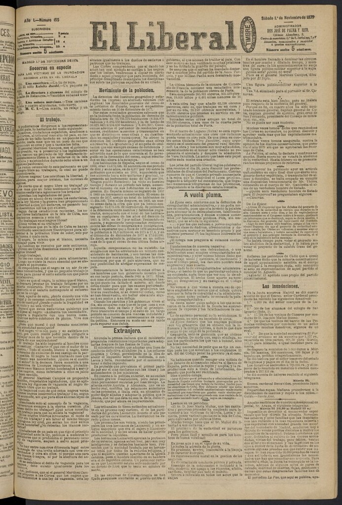 Miniatura de El Liberal (Madrid. 1879) del 1 de noviembre de 1879, nº 155