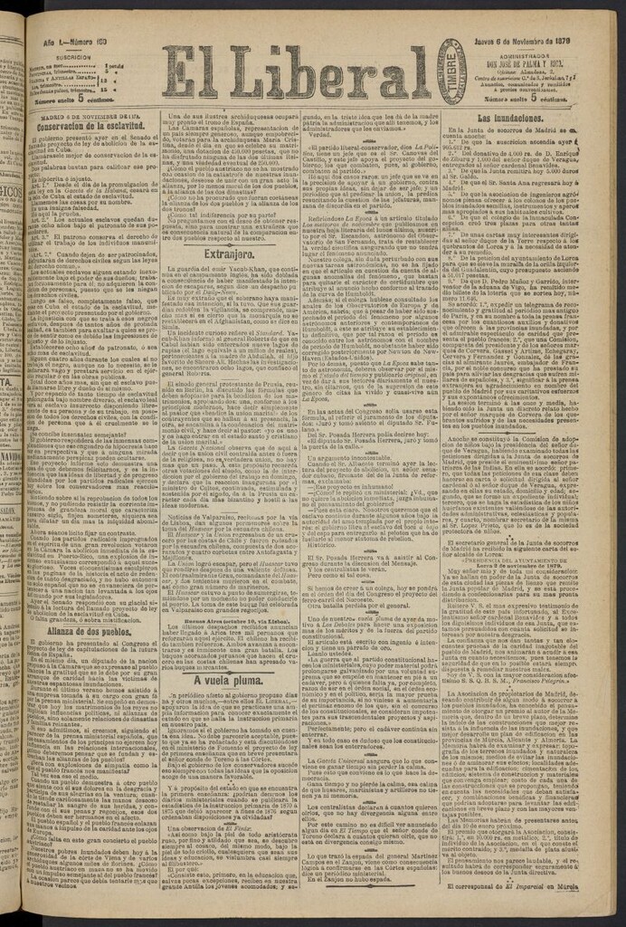 Miniatura de El Liberal (Madrid. 1879) del 6 de noviembre de 1879, nº 160