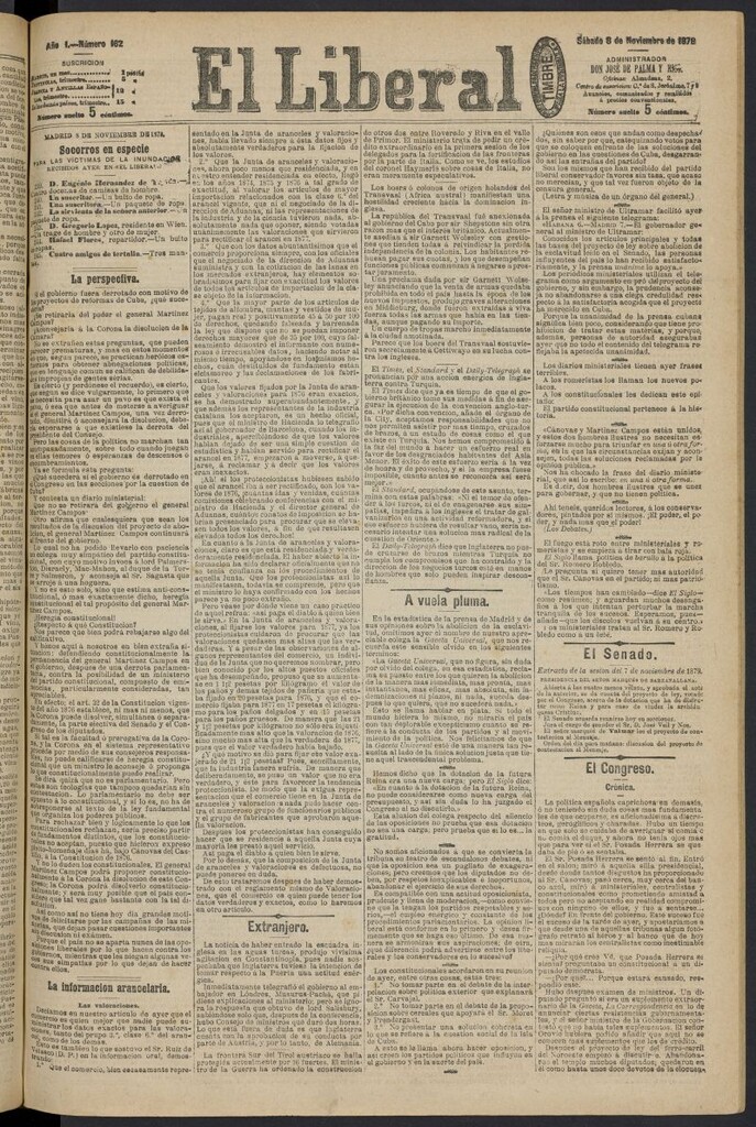 Miniatura de El Liberal (Madrid. 1879) del 8 de noviembre de 1879, nº 162