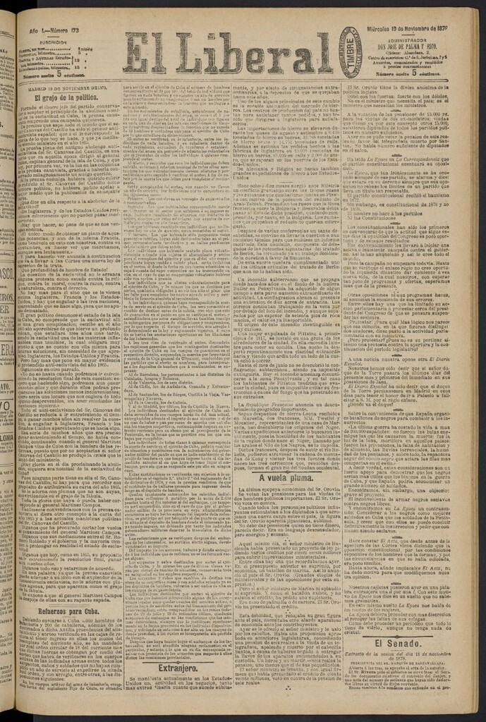 Miniatura de El Liberal (Madrid. 1879) del 19 de noviembre de 1879, nº 173