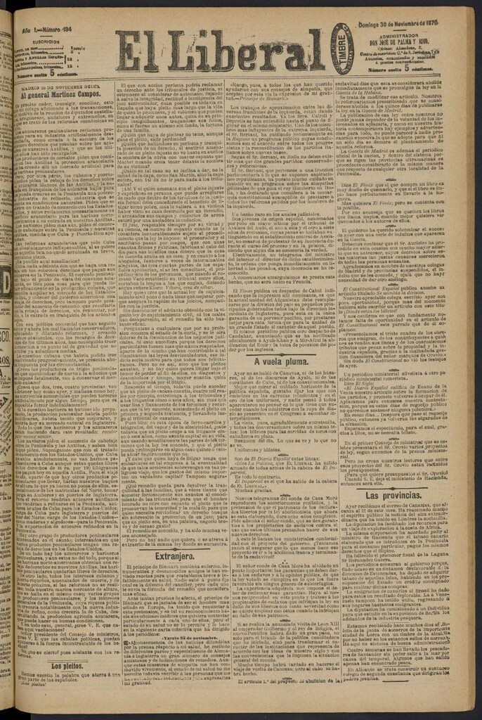 Miniatura de El Liberal (Madrid. 1879) del 30 de noviembre de 1879, nº 184