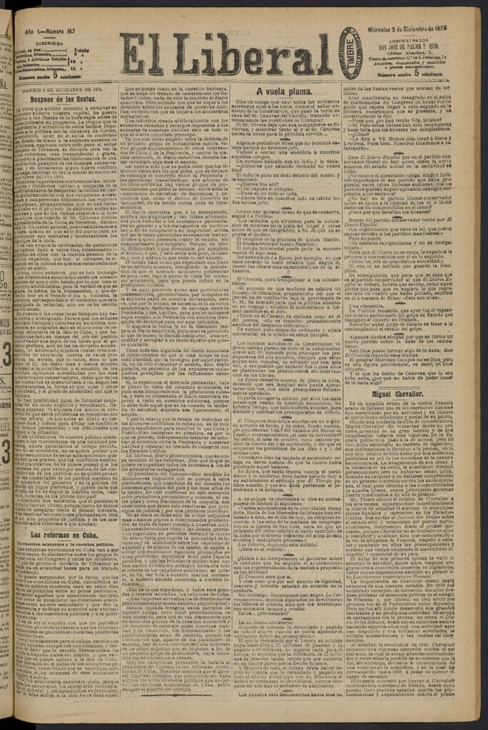 Miniatura de El Liberal (Madrid. 1879) del 3 de diciembre de 1879, nº 187