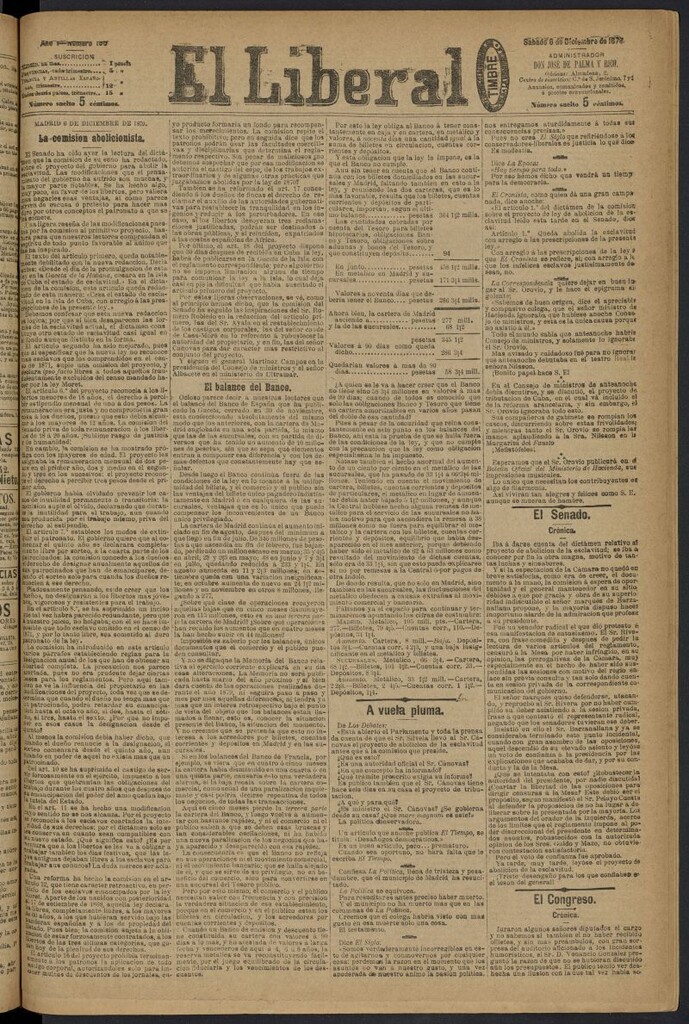 Miniatura de El Liberal (Madrid. 1879) del 6 de diciembre de 1879, nº 190