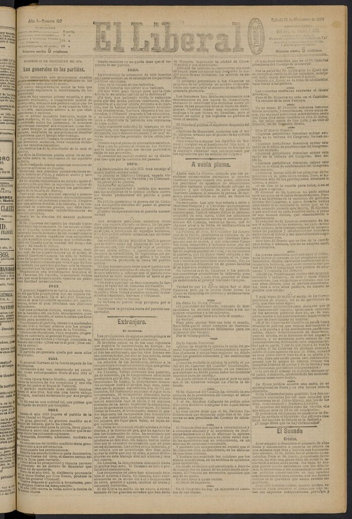 Miniatura de El Liberal (Madrid. 1879) del 13 de diciembre de 1879, nº 197