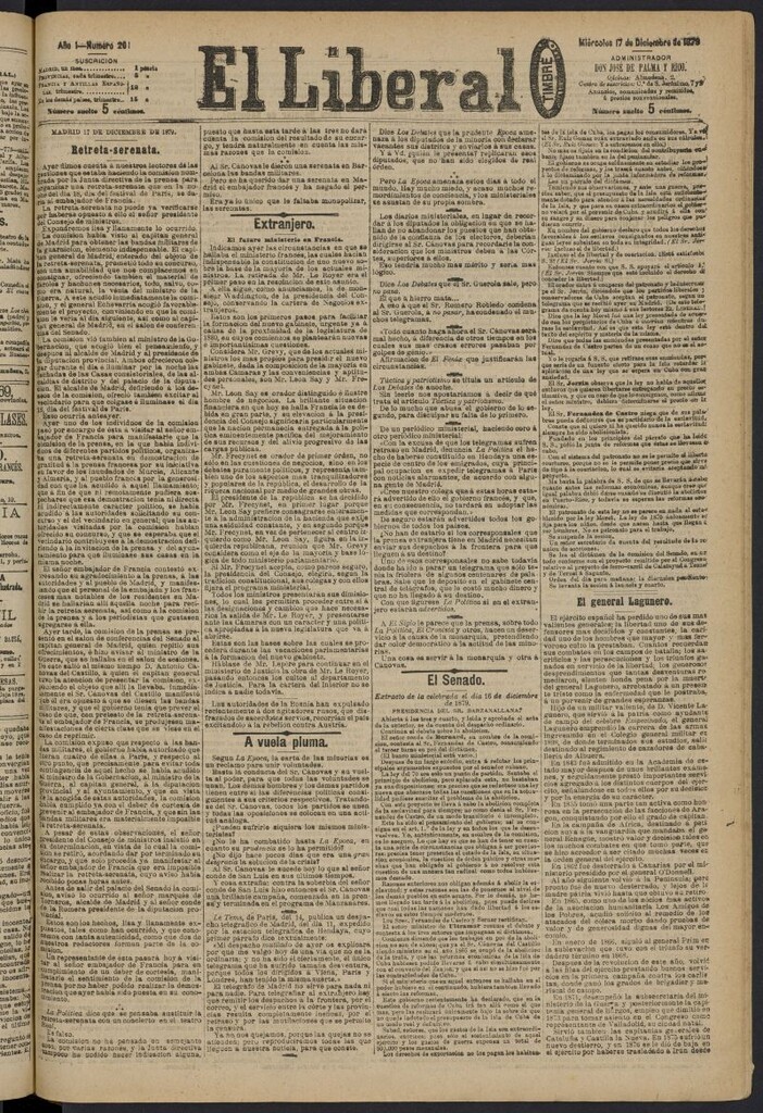 Miniatura de El Liberal (Madrid. 1879) del 17 de diciembre de 1879, nº 201