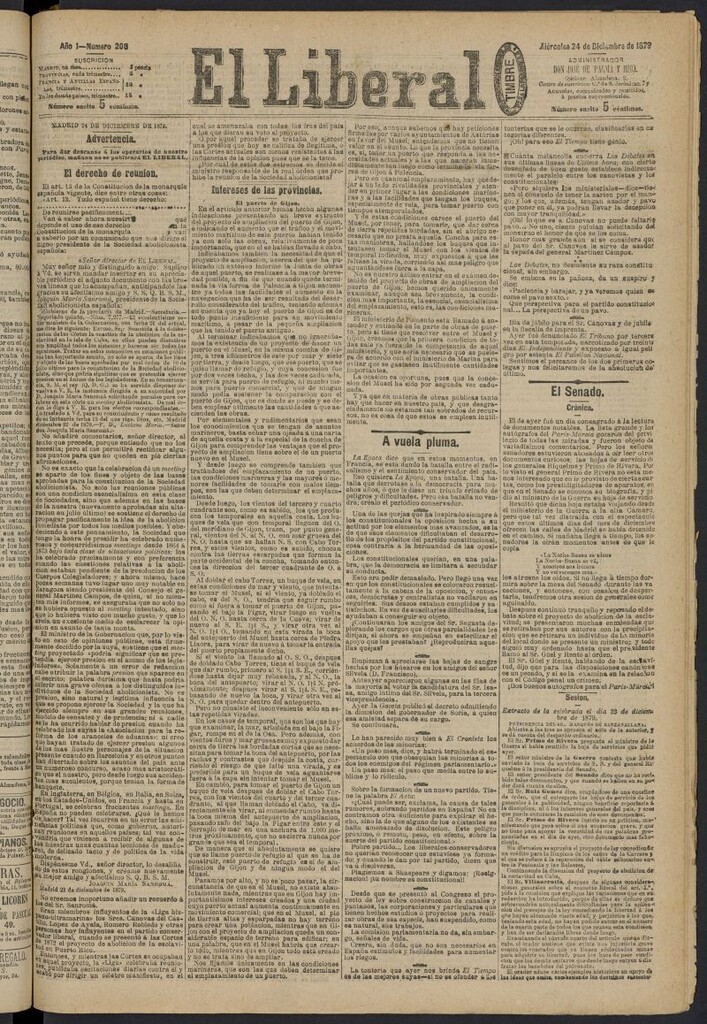 Miniatura de El Liberal (Madrid. 1879) del 24 de diciembre de 1879, nº 208