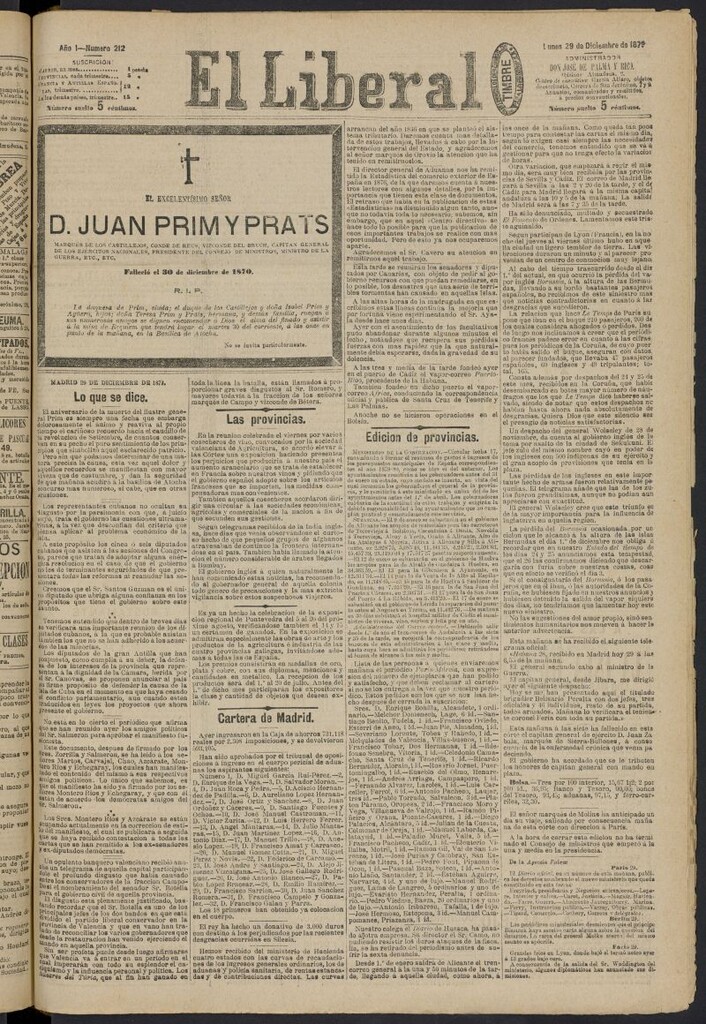 Miniatura de El Liberal (Madrid. 1879) del 29 de diciembre de 1879, nº 212