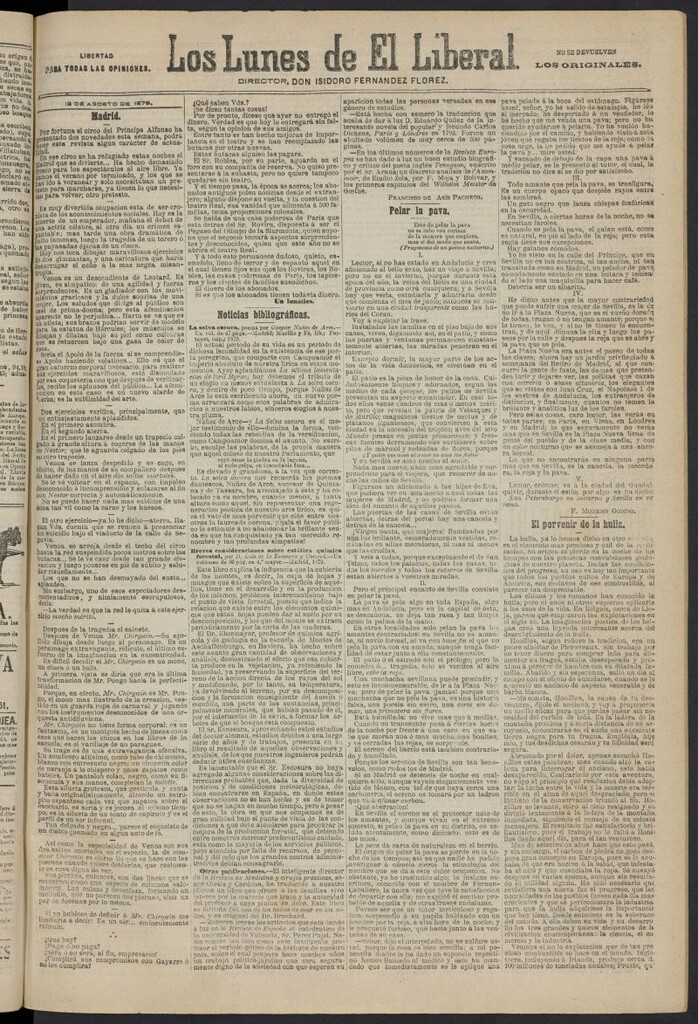 Miniatura de El Liberal (Madrid. 1879) del 18 de agosto de 1879, suplemento