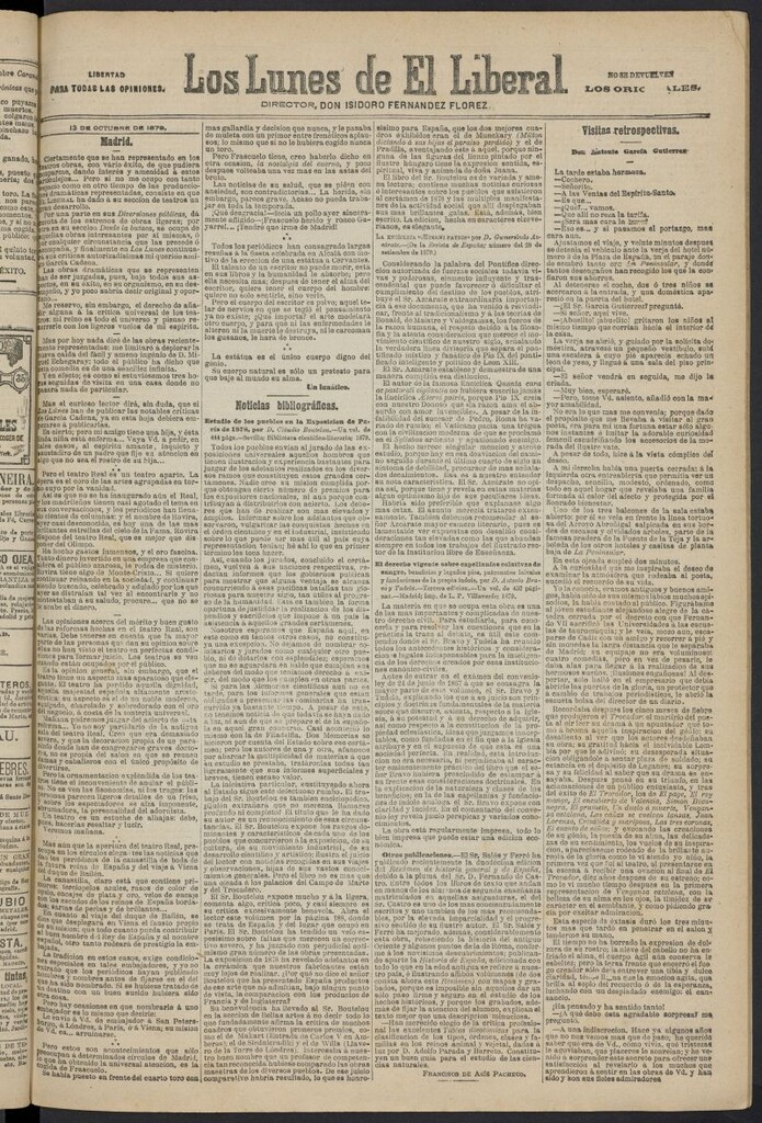 Miniatura de El Liberal (Madrid. 1879) del 13 de octubre de 1879, suplemento