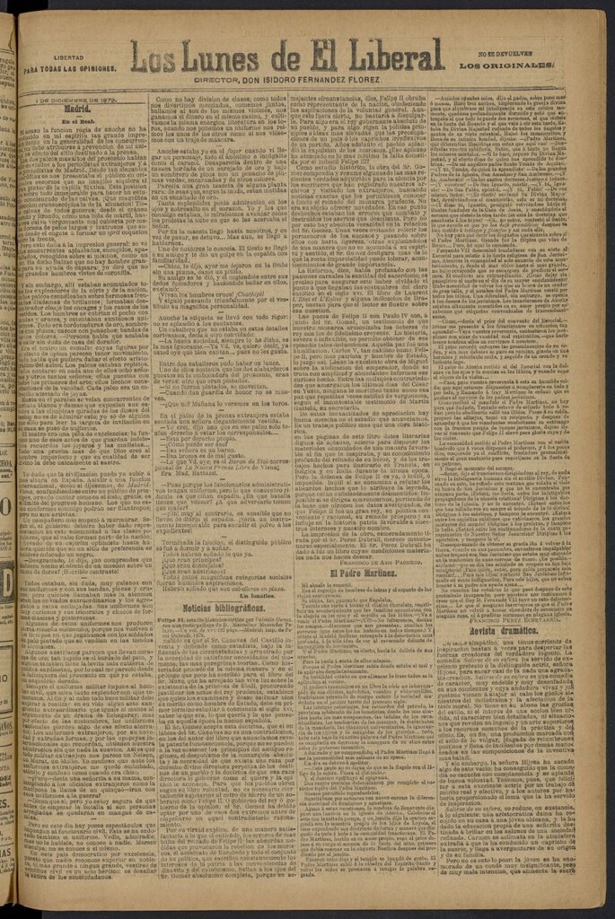 Miniatura de El Liberal (Madrid. 1879) del 1 de diciembre de 1879, suplemento