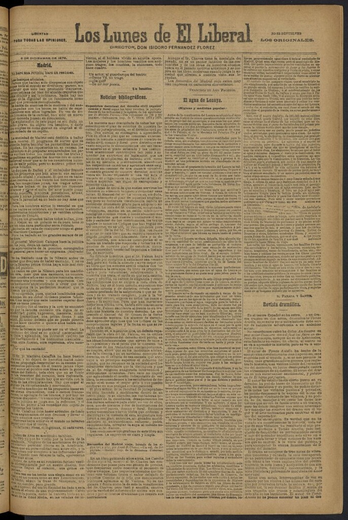 Miniatura de El Liberal (Madrid. 1879) del 8 de diciembre de 1879, suplemento