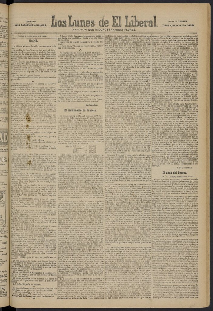 Miniatura de El Liberal (Madrid. 1879) del 15 de diciembre de 1879, suplemento