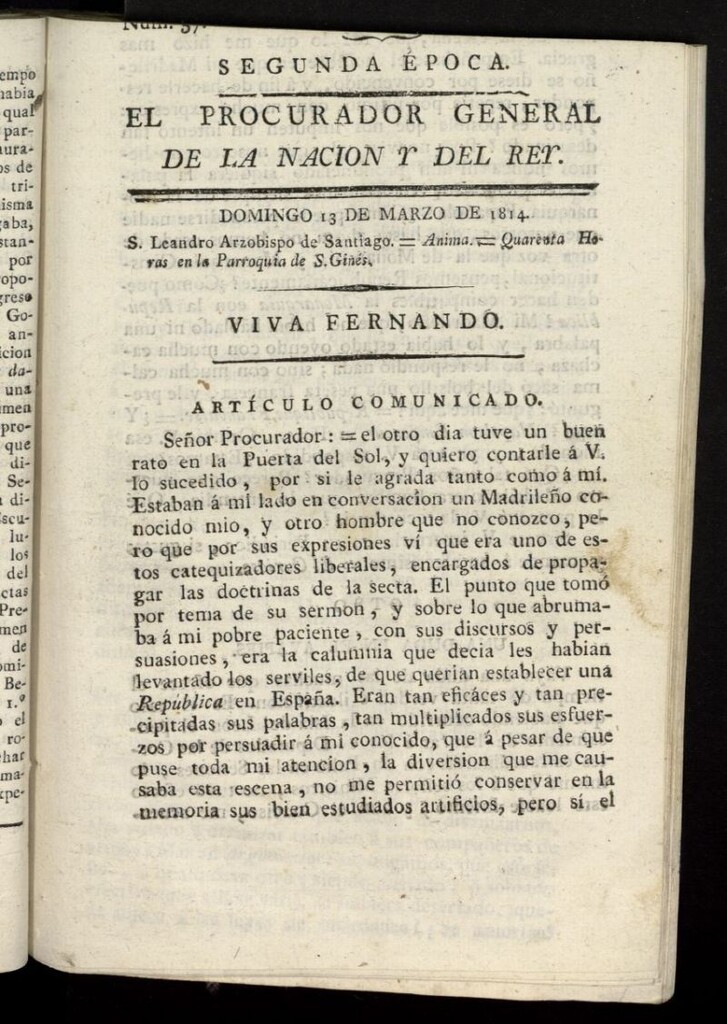 Miniatura de El Procurador General de la Nación y del Rey (Madrid) del 13 de marzo de 1814, nº 57