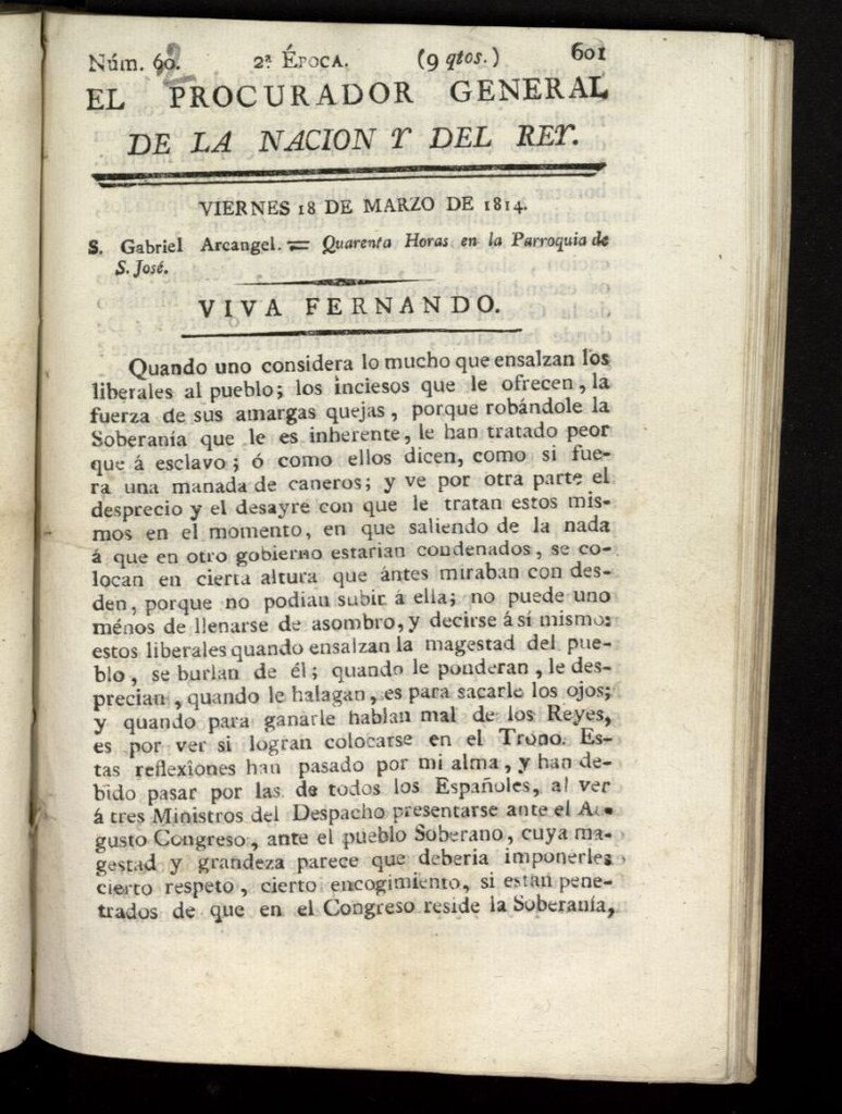 Miniatura de El Procurador General de la Nación y del Rey (Madrid) del 18 de marzo de 1814, nº 62