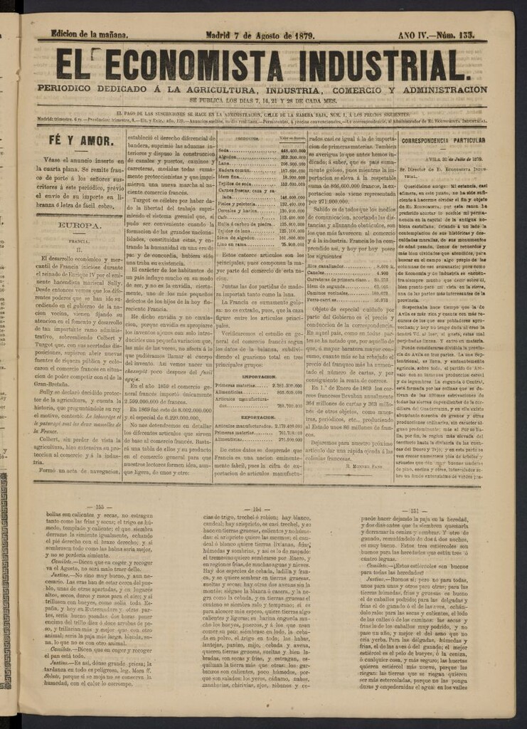 Miniatura de El Economista Industrial del 7 de agosto de 1879, nº 133