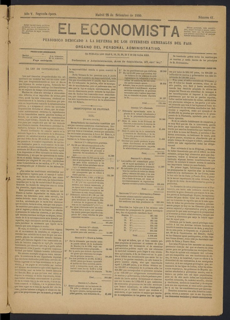 Miniatura de El Economista Industrial del 25 de septiembre de 1880, nº 41