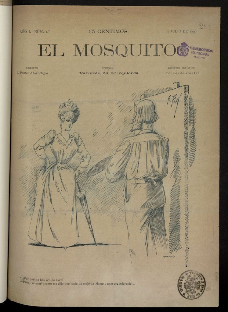 Miniatura de El Mosquito (Madrid. 1890) del 3 de julio de 1890