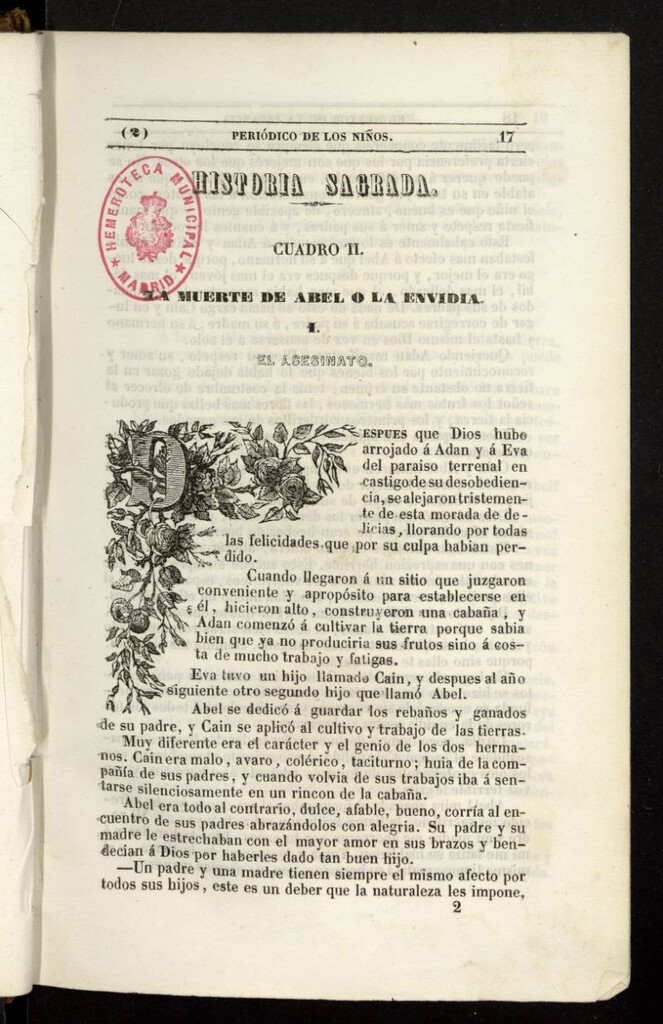 Miniatura de El Mentor de la Infancia de 1843, tomo I, nº 2