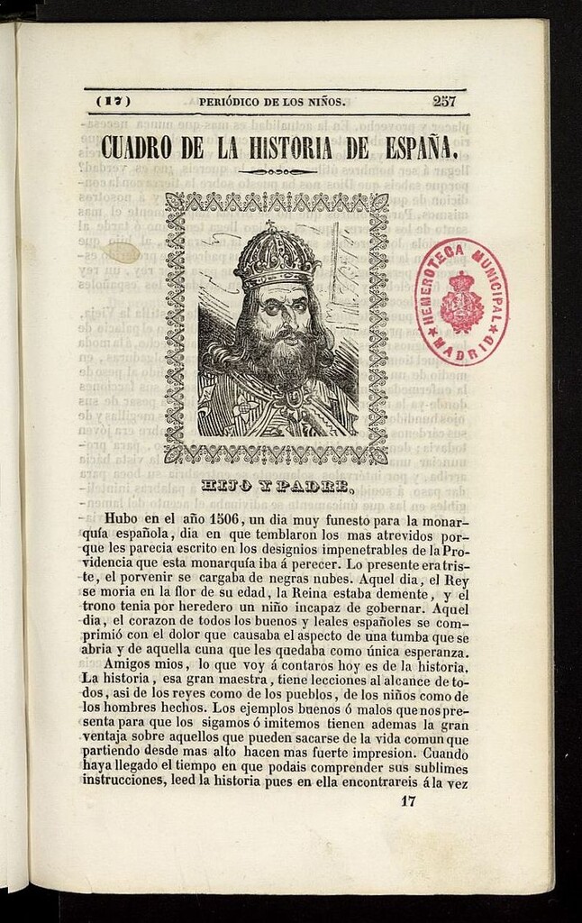 Miniatura de El Mentor de la Infancia de 1843, tomo I, nº 17