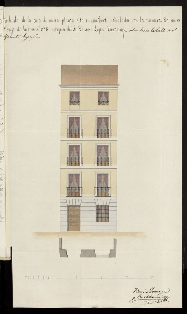 Miniatura de Licencia concedida a Don José López Zurana para edificar una casa de nueva planta en la calle San Vicente baja, número 5 antiguo y 80 moderno