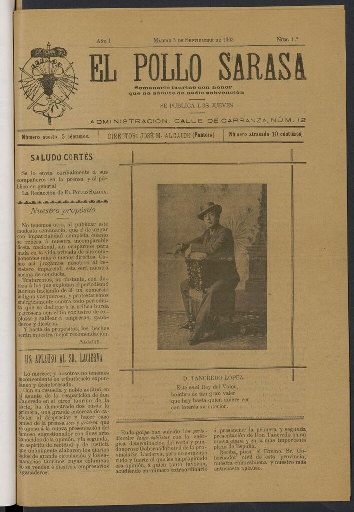 Miniatura de El pollo sarasa del 3 de septiembre de 1903