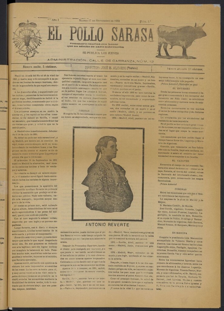 Miniatura de El pollo sarasa del 17 de septiembre de 1903