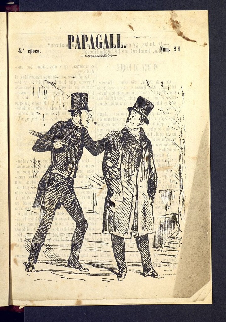 Miniatura de El Papagall: semanario bilingüe, satíric y plorós sin fecha de 1868, nº 21
