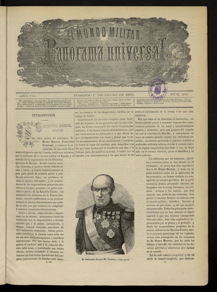 Miniatura de El Mundo Militar: panorama universal del 1 de enero de 1865