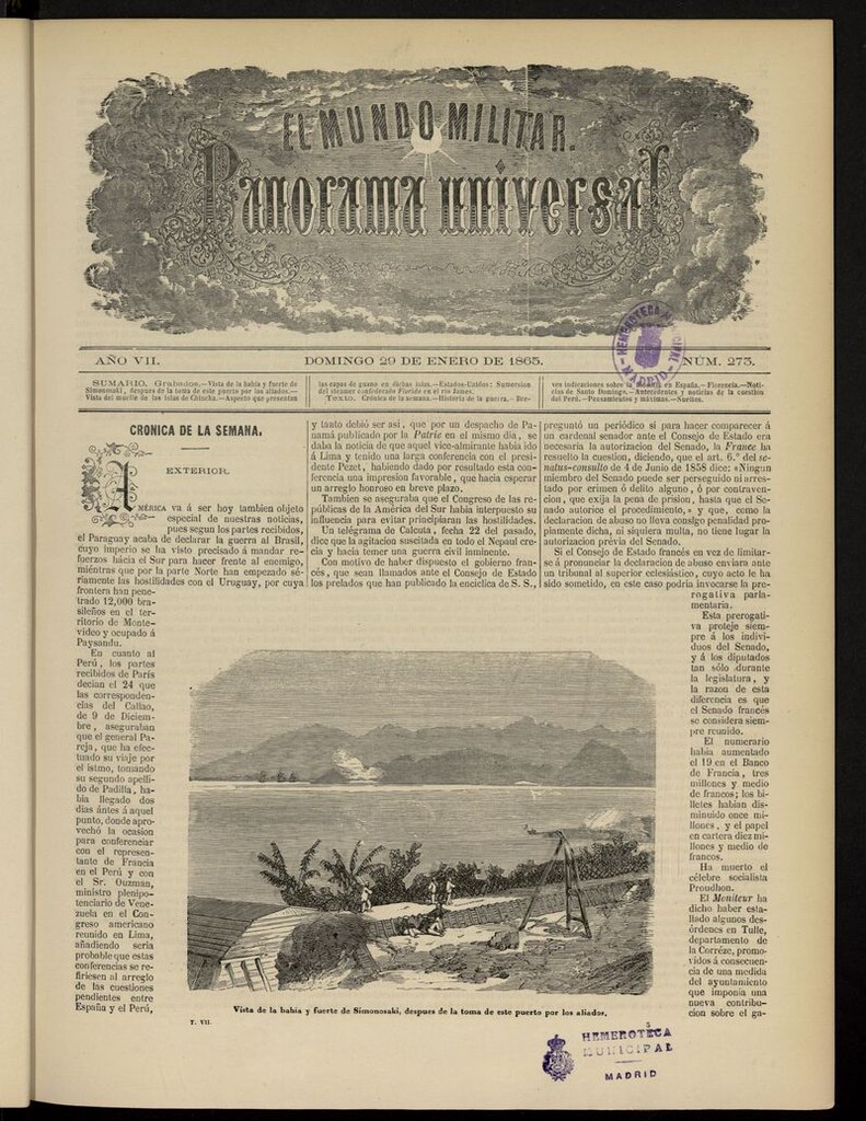 Miniatura de El Mundo Militar: panorama universal del 29 de enero de 1865