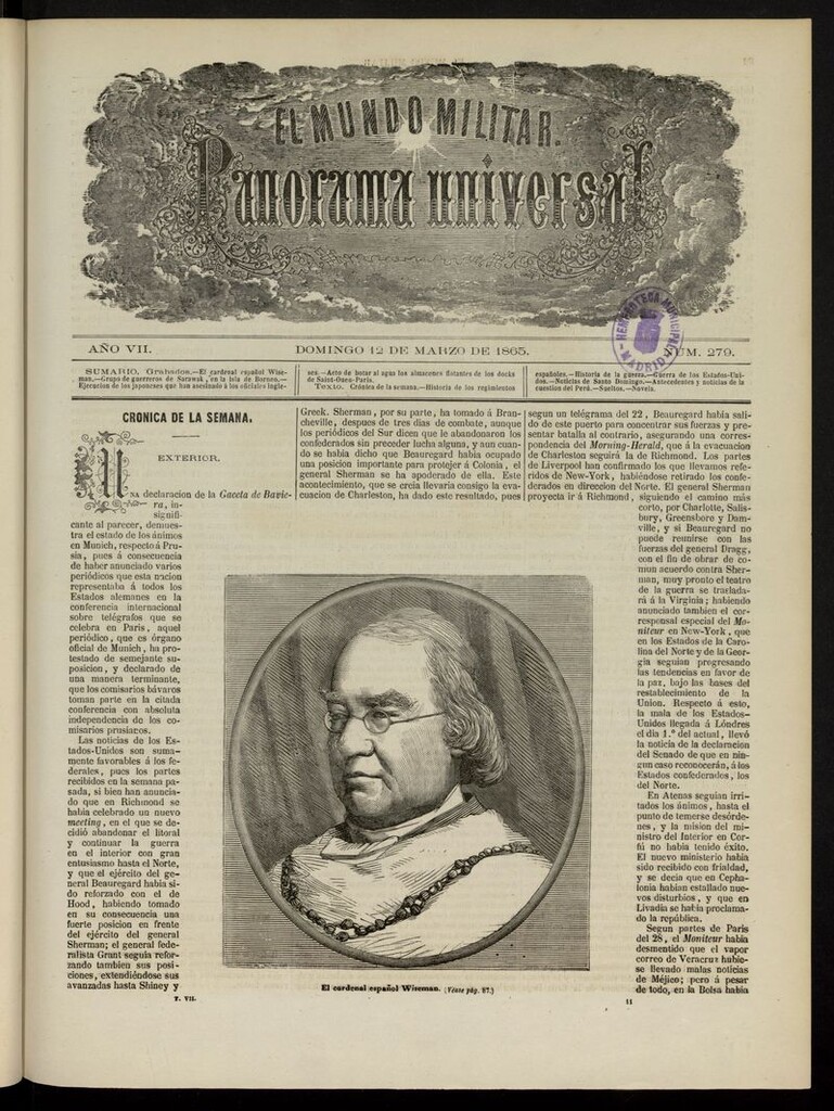 Miniatura de El Mundo Militar: panorama universal del 12 de marzo de 1865