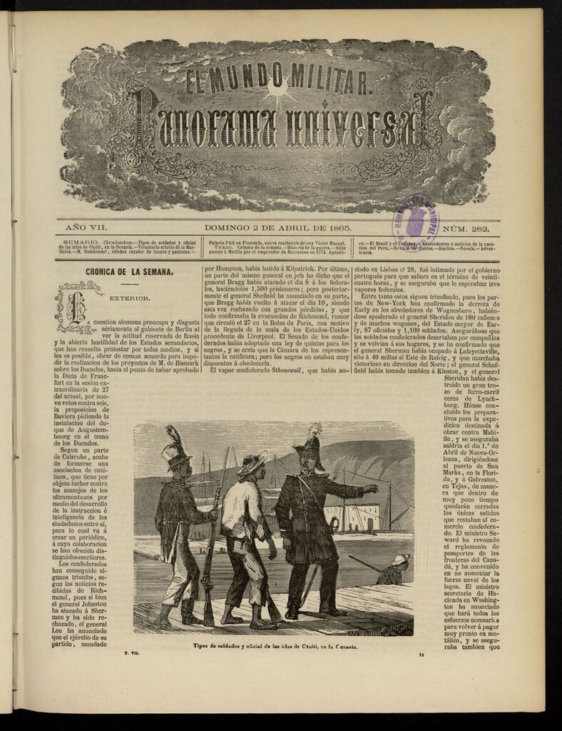 Miniatura de El Mundo Militar: panorama universal del 2 de abril de 1865