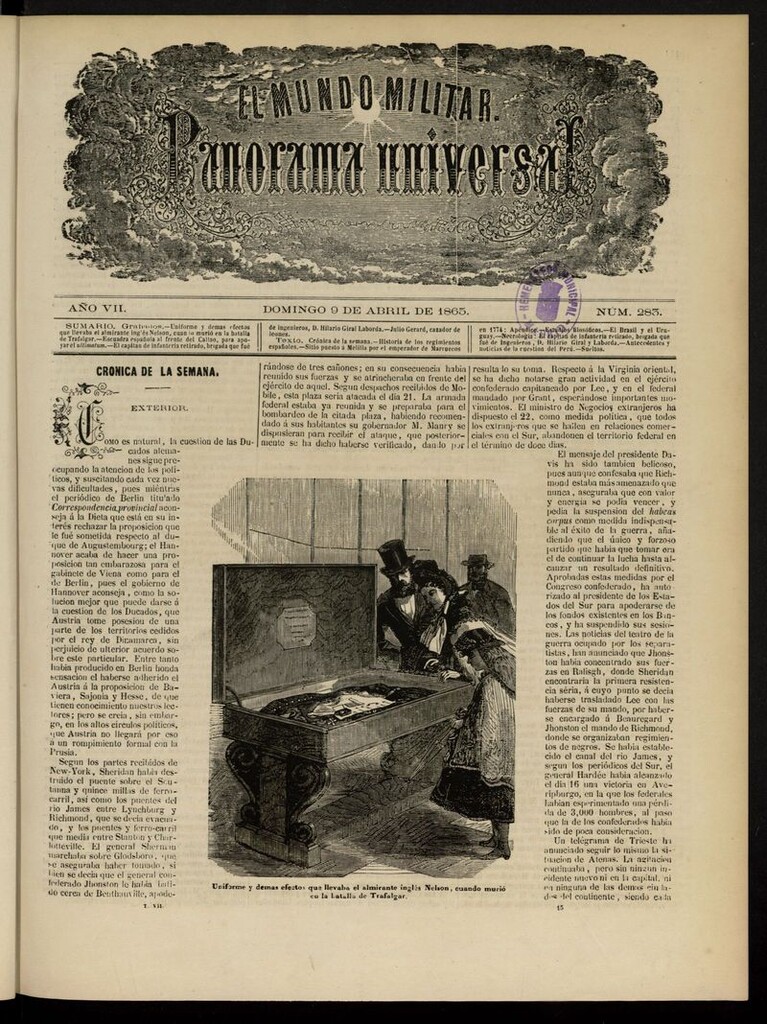 Miniatura de El Mundo Militar: panorama universal del 9 de abril de 1865