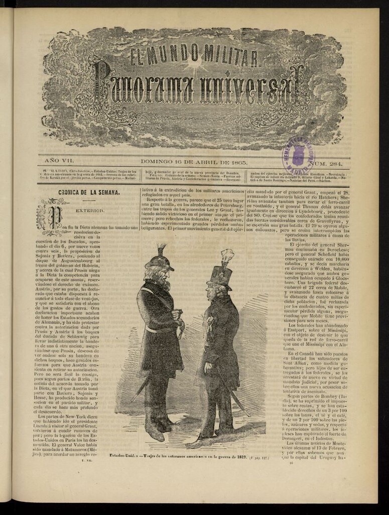 Miniatura de El Mundo Militar: panorama universal del 16 de abril de 1865