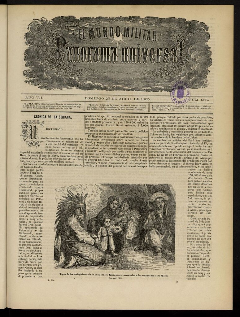 Miniatura de El Mundo Militar: panorama universal del 23 de abril de 1865