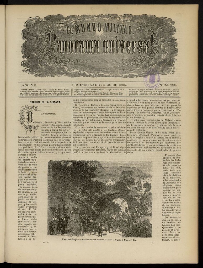 Miniatura de El Mundo Militar: panorama universal del 30 de julio de 1865